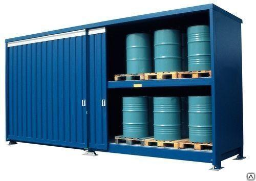 Контейнер складской 2P 414.  OST для хранения 24 х 205 л бочек с опасными веществами